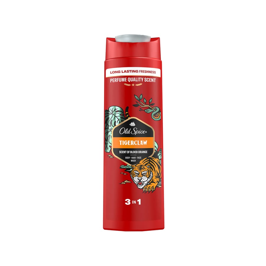 Old Spice Tiger Claw body face & hair foam bath 400ml جل استحمام للرجال أولد سبايس تايجر كلو 400 مل