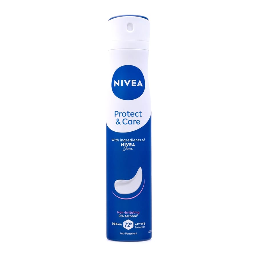 NIVEA Protect and Care Deodorant Spray, 200g بخاخ مزيل العرق نيفيا بروتكت آند كير، 150 غرام