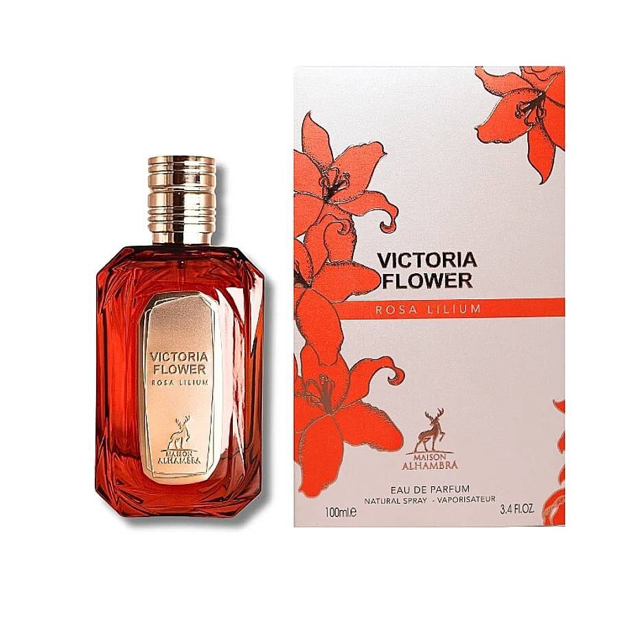 Lattafa Ladies Victoria Flower Rosa Lilium EDP Spray 3.4 oz Fragrances لطافة عطر فيكتوريا فلاور روزا ليليوم للسيدات 100مل