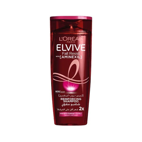 Loreal Paris Elvive Fall resist anti hair-fall shampoo with aminexil لوريال باريس الفيف شامبو مقاوم لتساقط الشعر مع أمينكسيل اصدار عربي 400 مل