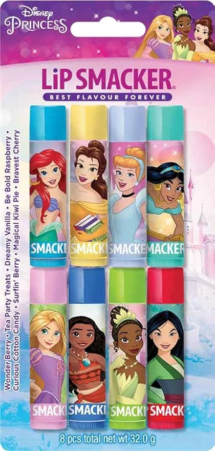 Lip Smacker Disney Princess Party Pack, 8 Scented Lip Glosses for Children Inspired by Disney Princesses انقر لعرض الصورة كاملة مجموعة ليب سماكر لحفلات أميرات ديزني، 8 ملمعات شفاه معطرة للأطفال