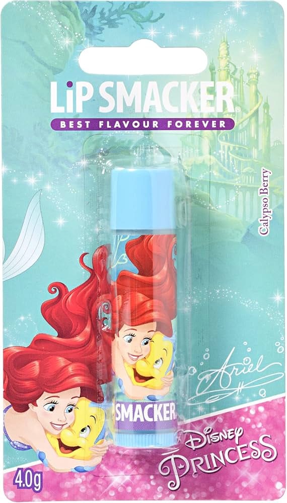 Lip Smacker - Disney Princess Collection - Lip Balm for Kids ليب سماكر - مجموعة أميرات ديزني - مرطب شفاه للأطفال - مرطب شفاه ليب سماكر ديزني آرييل - بنكهة توت كاليبسو متعدد الألوان