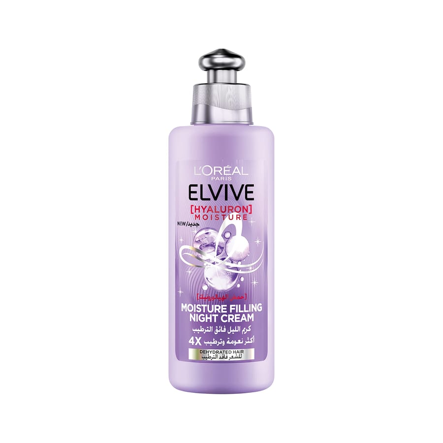 L’Oréal Paris L'Oréal Paris Elvive Hyaluron Moisture - Moisture Filling Night Cream - 200ml لوريال باريس إلفيف هيالورون مويستشر - كريم ليلي مرطب - 200 مل