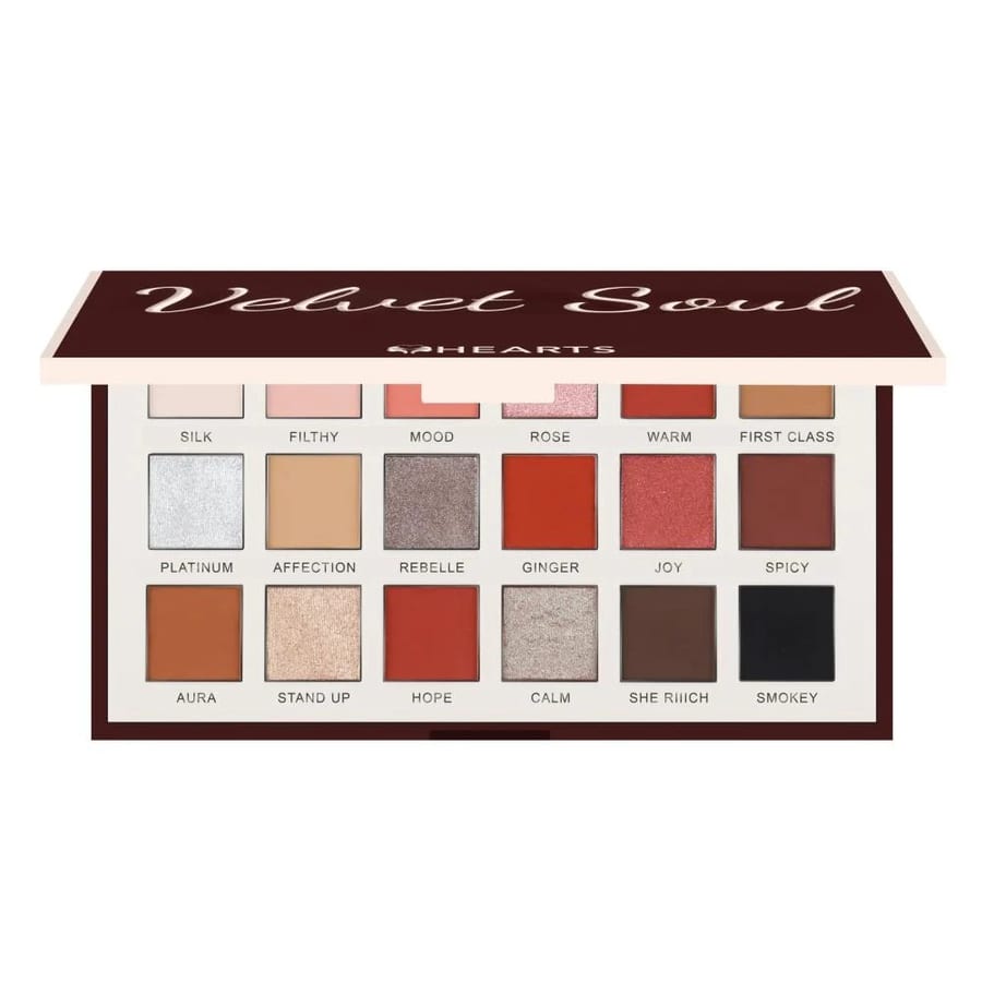 HEARTS Velvet Soul 18-Color Eyeshadow Palette هارتس باليت ظلال العيون فيلفيت سول بـ 18 لونًا