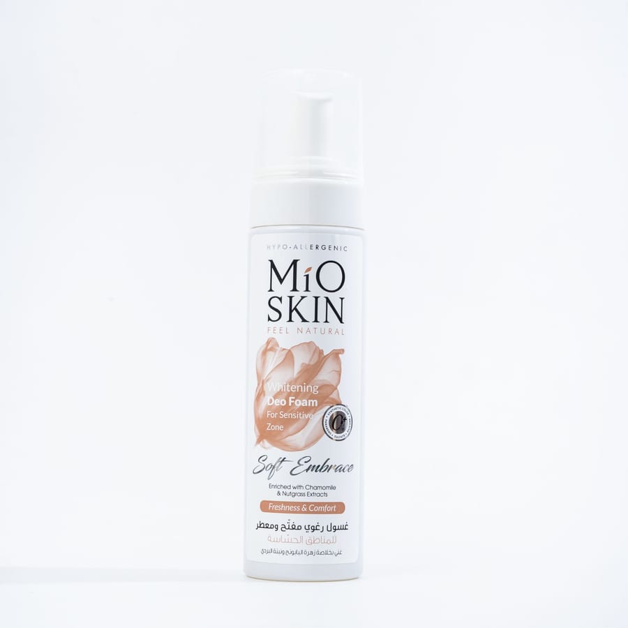 MIO SKIN WHITENING DEO FOAM FOR SENSITIVE ZONE – SOFT EMBRACE غسول رغوي للمناطق الحساسة من مايو سكن سوفت امبريس