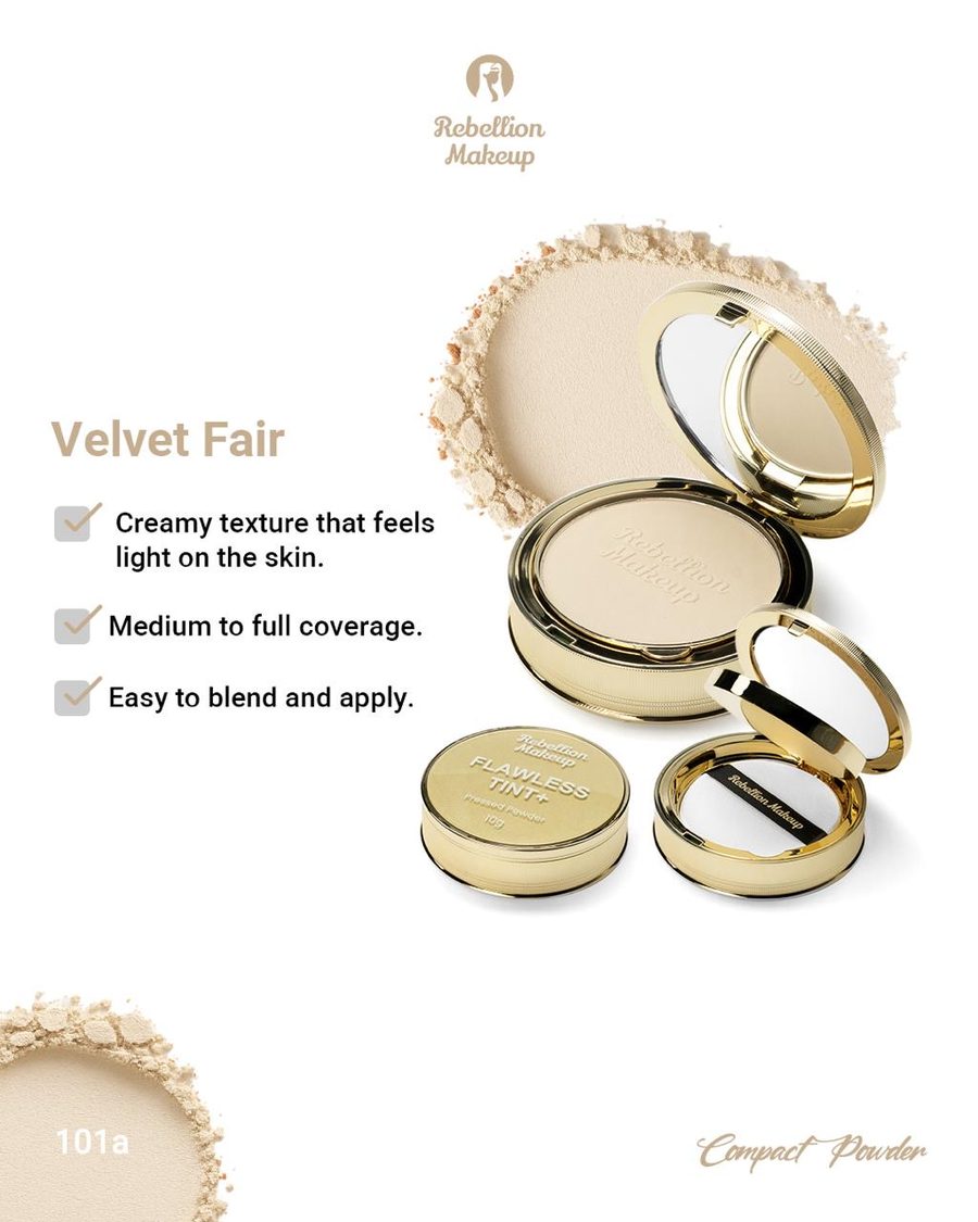 ريبيليون ميكاب باودر مضغوط للبشرة REBELLION MAKEUP Flawless Tint+ Pressed Powder