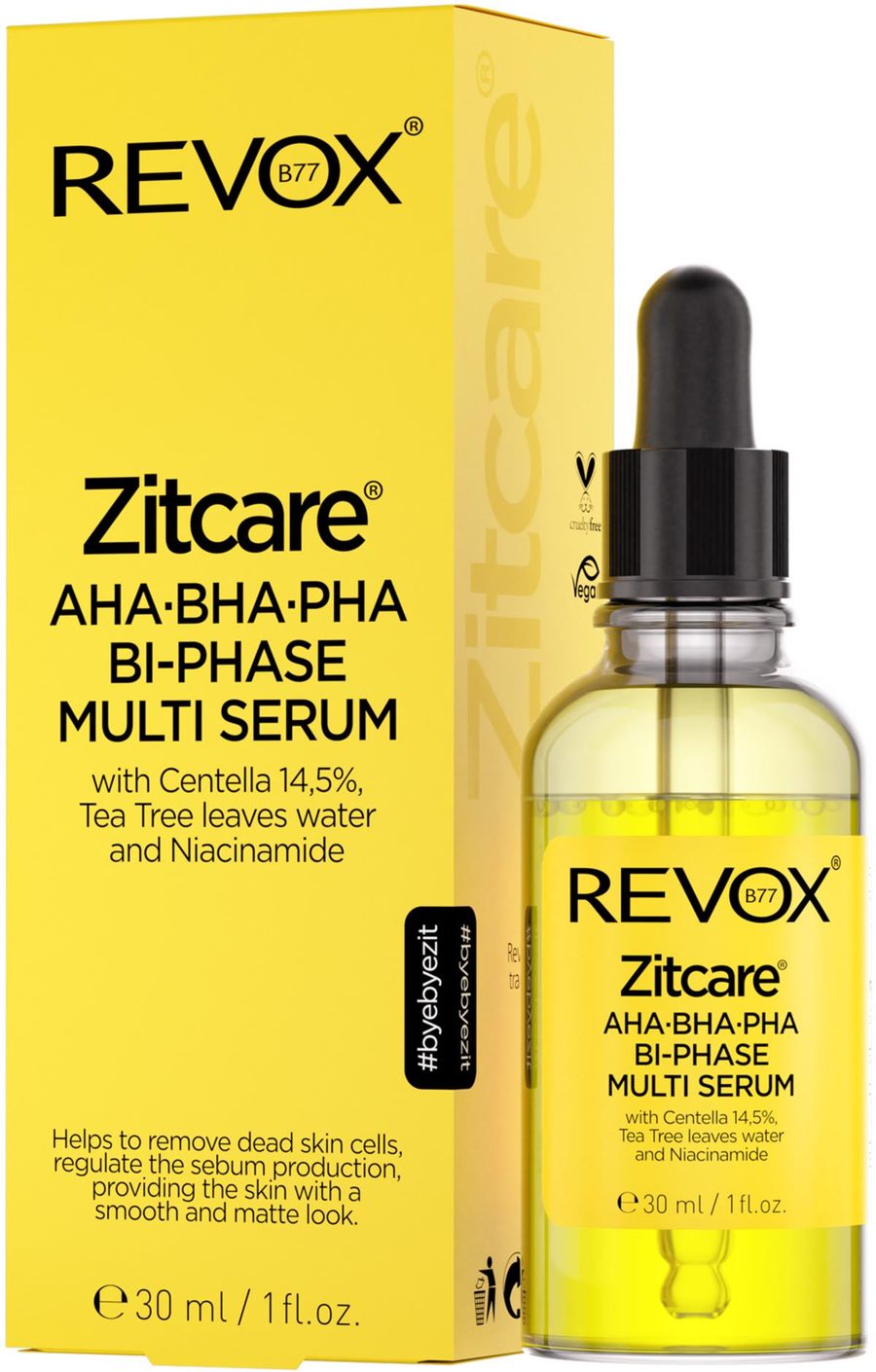سيروم ريفوكس زيت كير AHA BHA PHA ثنائي المرحلة، 30 مل Serum Revox Zitcare AHA BHA PHA Bi-Phase Multi Serum, 30 ml