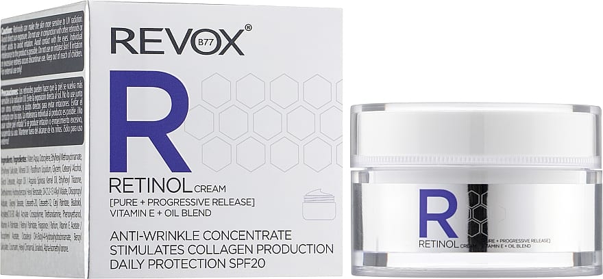 كريم ريتينول ريفوكس B77 - حماية يومية بعامل حماية من الشمس 20، 50 مل REVOX B77 RETINOL DAILY PROTECTION SPF 20, 50ml