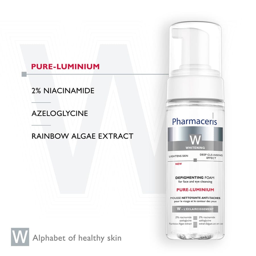 غسول رغوي للبشرة PHARMACERIS W Whitening Pure-Luminium Depigmenting Foam 150ml