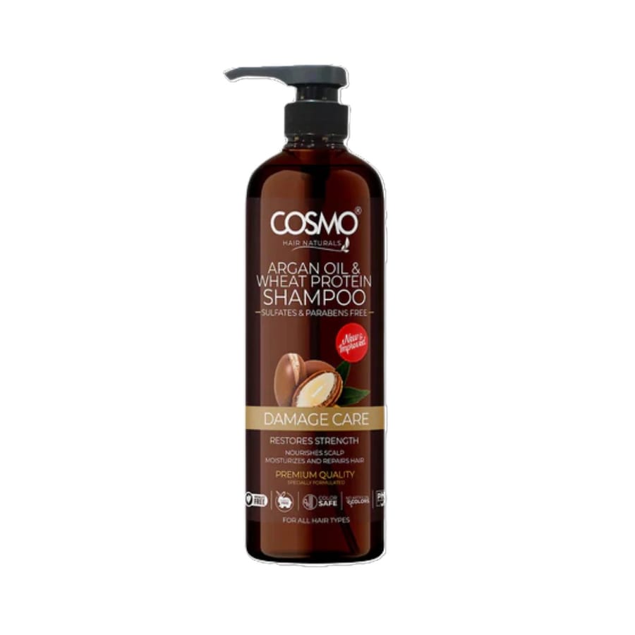 كوزمو شامبو بزيت الارغان و بروتين القمح - 1000 مل Cosmo Argan Oil & Wheat Protein Shampoo - 1000ml |