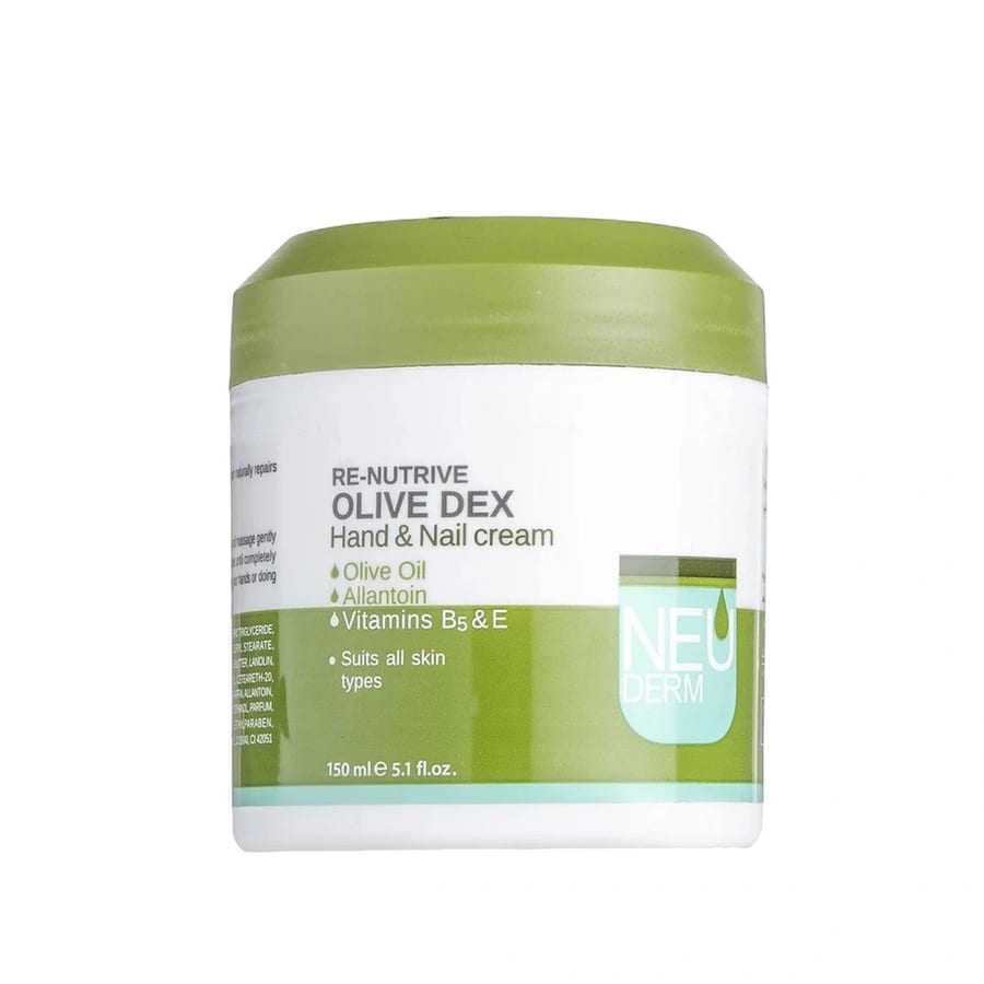 كريم نيوديرم ري-نيوتريف أوليف ديكس لليدين والأظافر – عبوة 150 مل Neuderm Re-Nutrive Olive Dex Hand & Nail Cream – JAR 150ML