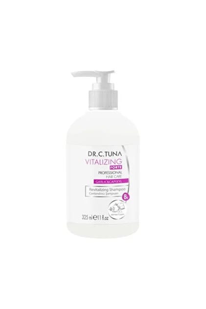 شامبو فارمسي دكتور سي. تونا المنشط بالثوم والكابيكسيل لتجديد الشعر المتقصف 325ml Farmasi Dr. C. Tuna Vitalizing Garlic & Capixyl Revitalizing Shampoo for Hair Breakage