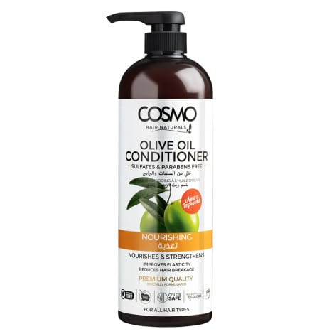 كوزمو بلسم زيت الزيتون خالي من البارابين والكبريتات لترطيب وتغذية جميع انواع الشعر - 1000 مل Cosmo Nourishing Olive Oil Conditioner 1L