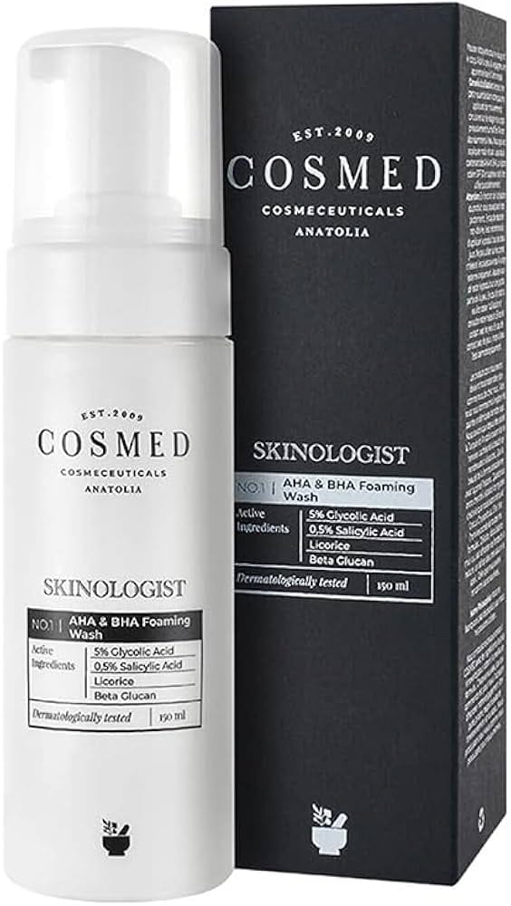 Cosmed Skinologist AHA & BHA Foaming Wash 150 ml - غسول رغوي من كوسميد سكينولوجيست بحمض ألفا هيدروكسي وحمض بيتا هيدروكسي، 150 مل