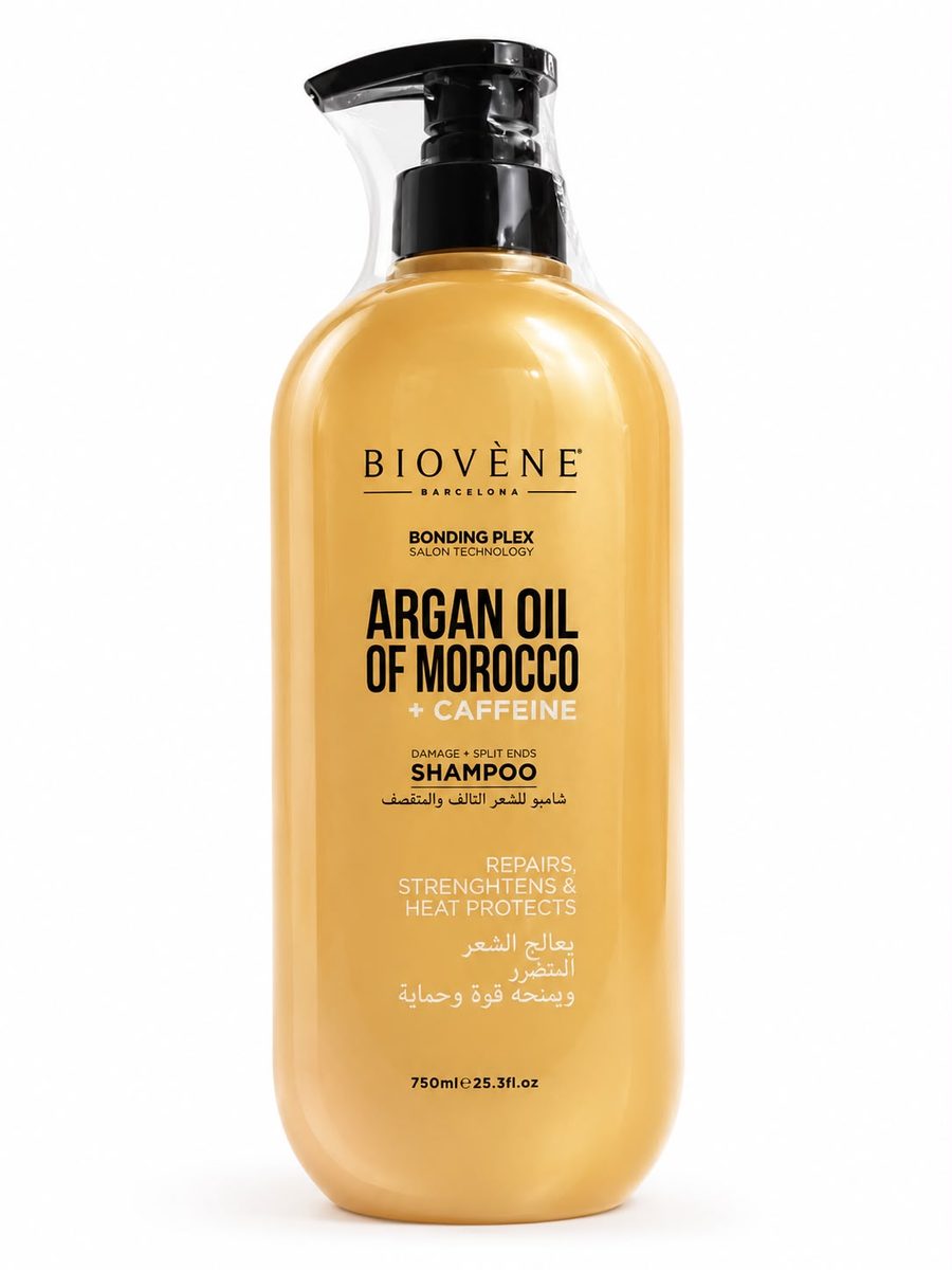 BIOVENE argan oil of morocco with caffeine shampoo 750 ml - شامبو بايوفين بزيت الاركان المغربي مع الكافايين