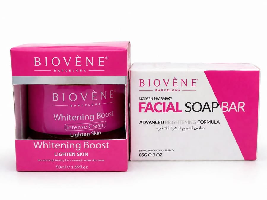 BIOVENE whitening kit - مجموعة التفتيح من بايوفين كريم مع صابونة