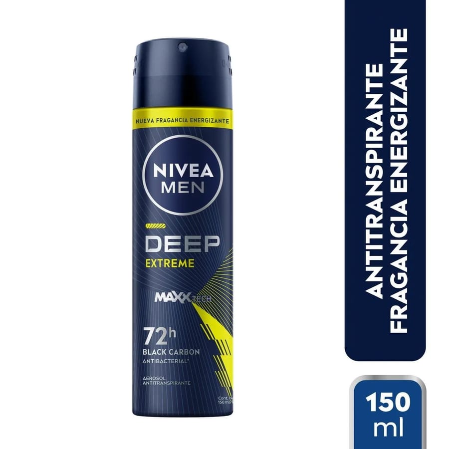 NIVEA MEN DEEP EXTREME ANTITRANSPIRANTE SPRAY نيفيا بخاخ مزيل عرق دييب اكستريم رجالي 150 مل