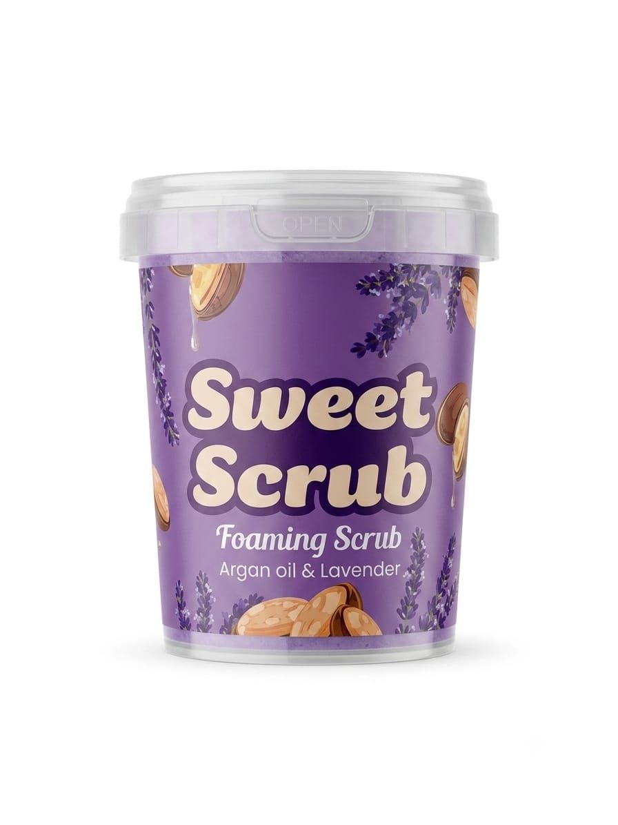 SWEET SCRUB FOAMING SCRUB سويت سكراب رغوي مقشر للجسم 500 غم # argan oil & lavender