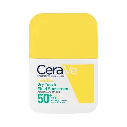 CeraVe Invisible Dry Touch Fluid Sunscreen SPF50+ 50ml - واقي الشمس السائل غير المرئي من سيرافي بعامل حماية من الشمس 50+