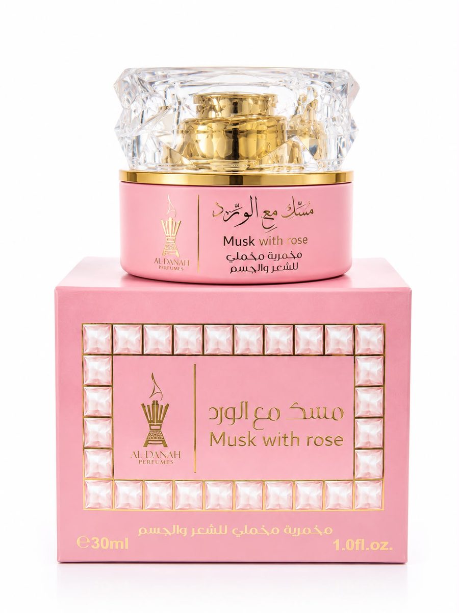 Al-danah Musk with Rose 30ml الدانة مخمرية مخملي للشعر والجسم مسك مع الورد