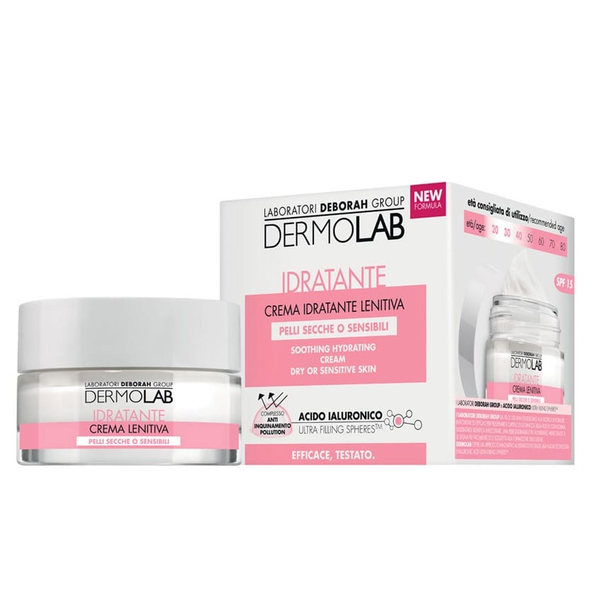 Dermolab Soothing Moisturizing Cream for Dry or Sensitive Skin SPF 20 ml 50 - كريم ديرمولاب المرطب والملطف للبشرة الجافة أو الحساسة، عامل حماية من الشمس 20 مل 50