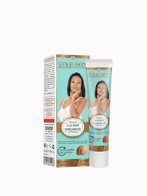 كريم جولد سكين سريع المفعول مع مخاط الحلزون 50 غرام Gold Skin Fast Action Cream Tube With Snail Slime 50g