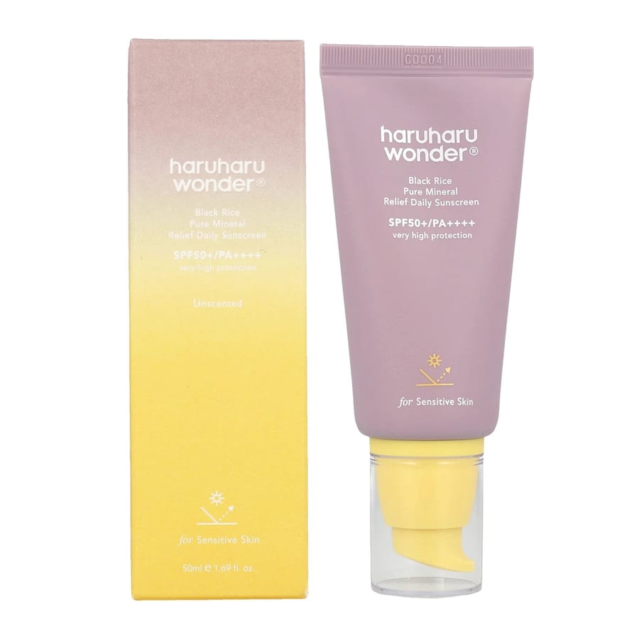 HARUHARU WONDER Black Rice Pure Mineral Relief Daily Sunscreen SPF50+/PA++++ - واقي الشمس اليومي هاروهارو وندر المصنوع من الأرز الأسود والمعادن النقية بعامل حماية من الشمس