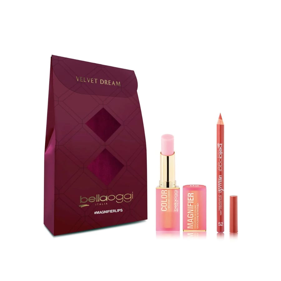 BELLAOGGI MINI KIT MAGNIFIER LIPS (LIP BALM + LIP PENCIL 52) بيلا أوجي بكج مكياج شفاه
