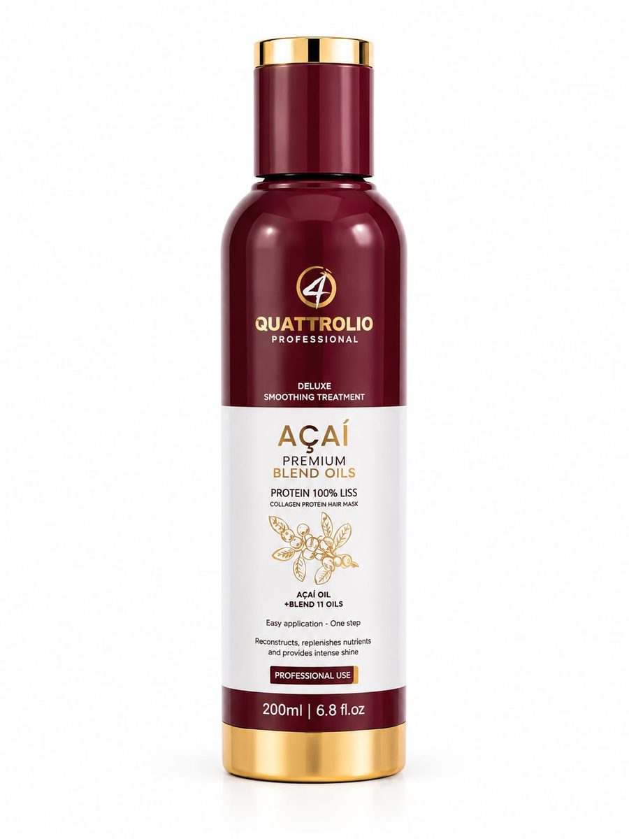 QUATTROLIO smoothing treatment with acai oil 200 ml - مسرح شعر بزيت الاساي من كواترول