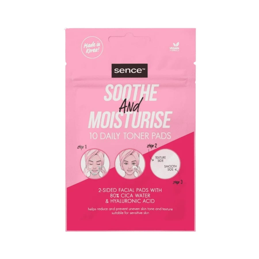 Sence Beauty Soothe & Moisturise 10 Daily Toner Pads - 10pcs x 25ml | سينس بيوتي وسائد التونر المرطبة و المهدئة - 10 قطع