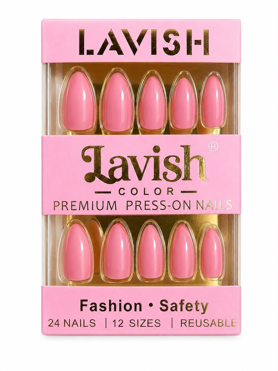 lavish color nails - اظافر ملونة لون وردي