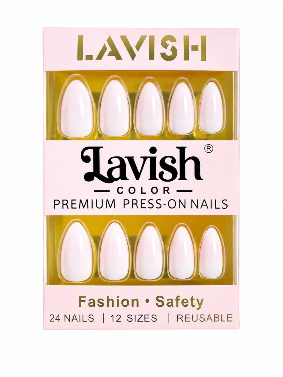 lavish color nails - اظافر ملونة لون وردي فاتح