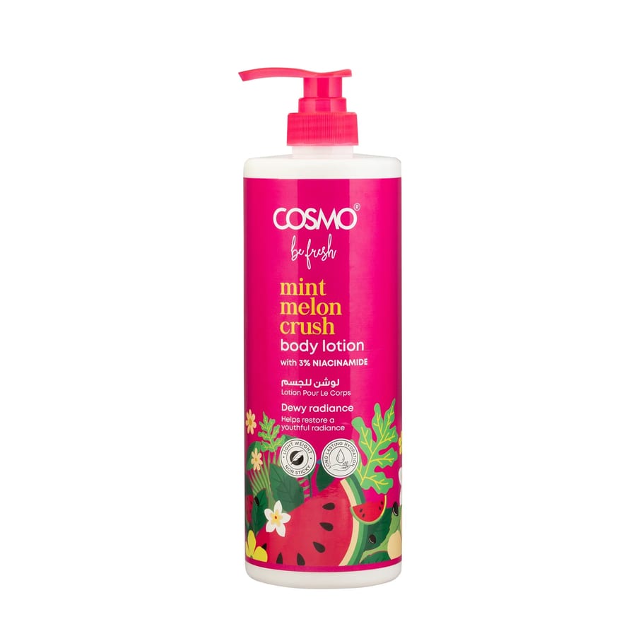 Cosmo Be Fresh Mint Melon Crush Body Lotion 1000ml - لوشن الجسم كوزمو بي فريش مينت ميلون كراش، 1000 مل
