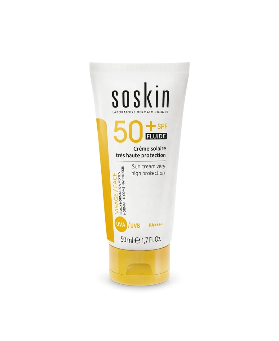 Soskin Sun-Cream Very High Protection Spf50+ Fluid 50ml - سوسكين واقي شمس سائل بعامل حماية عالٍ جدًا SPF50+، 50 مل