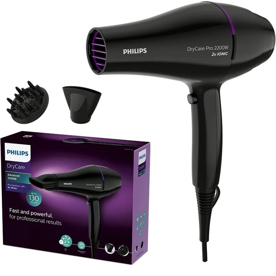 شسوار فيليبس دراي كير برو BHD274/03 - محرك 2200 واط Philips DryCare Pro Hairdryer BHD274/03 - 2200W