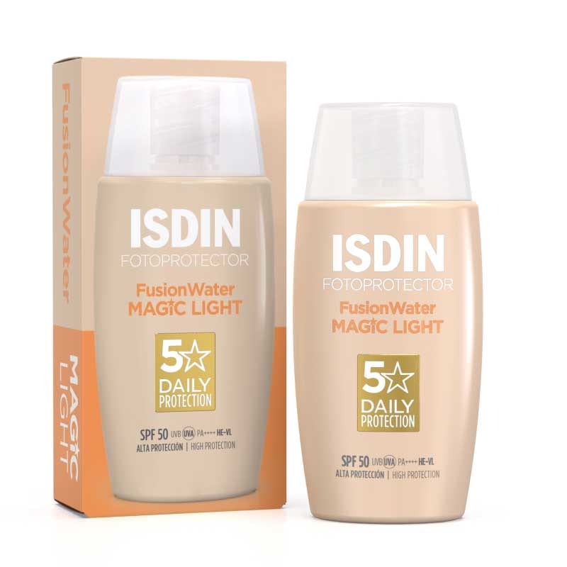 واقي شمس فوتو بروتكتور فيوجن كولور لايت حماية 50 من ايسدين - 50 مل Fotoprotector Fusion Water MAGIC Light SPF 50