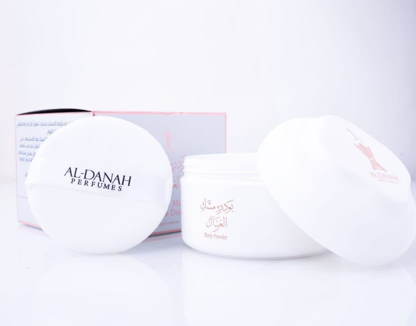 ALDANAH perfumes body powder musk 140 gr - مسك باودر للجسم من الدانه # مسك الغزال