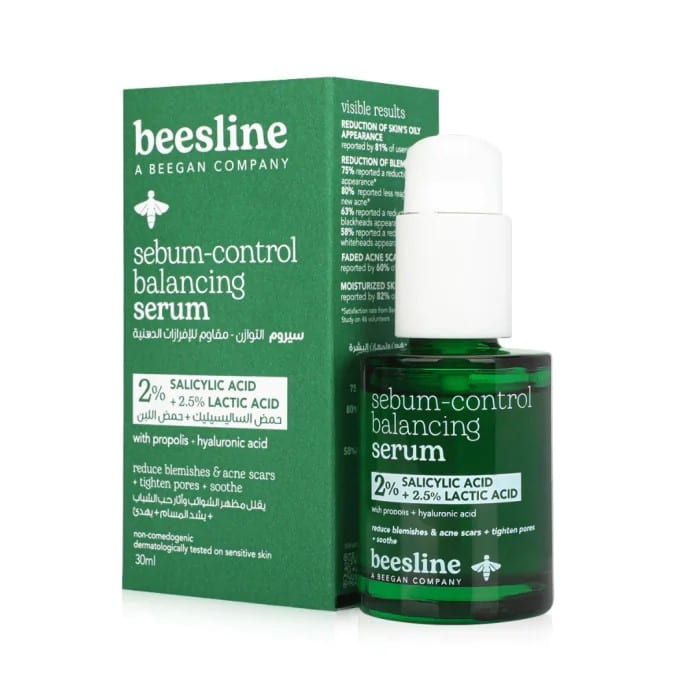Beesline Sebum-Control Balancing Serum - 2% Salicylic Acid + 2.5% Lactic Acid - 30ml | بيزلين سيروم موازنة الزيوت بالساليسيليك اسيد 2% + لاكتك اسيد 2.5% - 30 مل