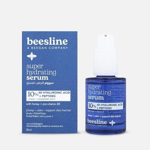 Beesline Super Hydrating Serum - 10% 4D Hyaluronic Acid + Peptides - 30ml | بيزلين سيروم الترطيب العميق بالهيالورونيك اسيد 10% + ببتيدات - 30 مل