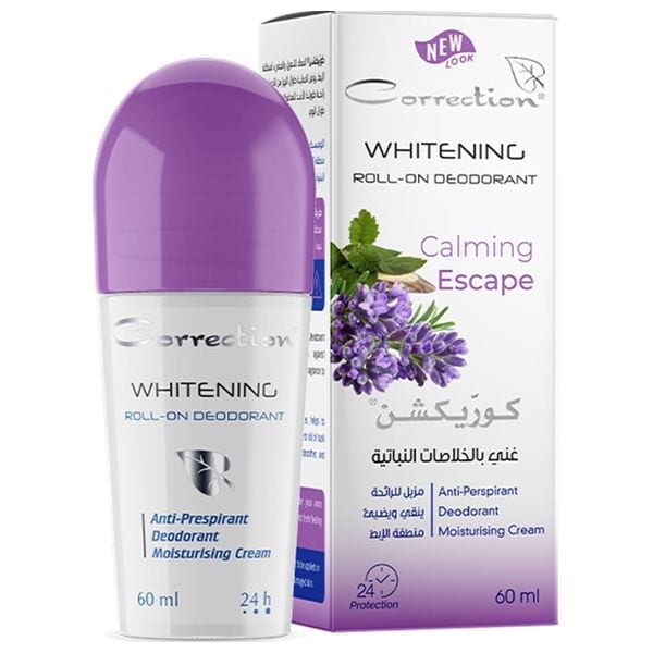 Correction Whitening Roll On Deodorant 60ml كوريكشن مزيل عرق رول أون لتبييض البشرة برائحة الافندر