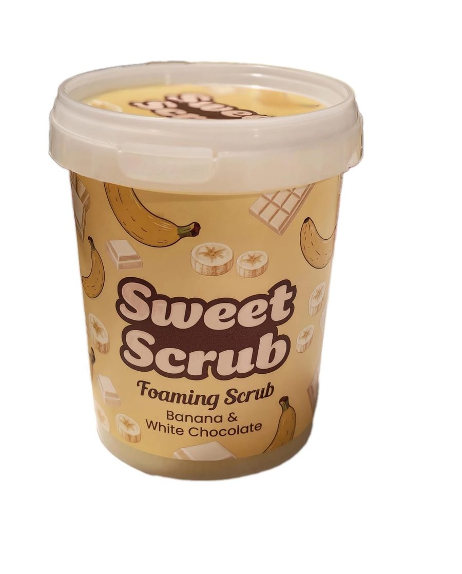 SWEET SCRUB banana & white chocolate 500G سويت سكراب مقشر جسم بالموز والشوكولاتة البيضاء 500غرام