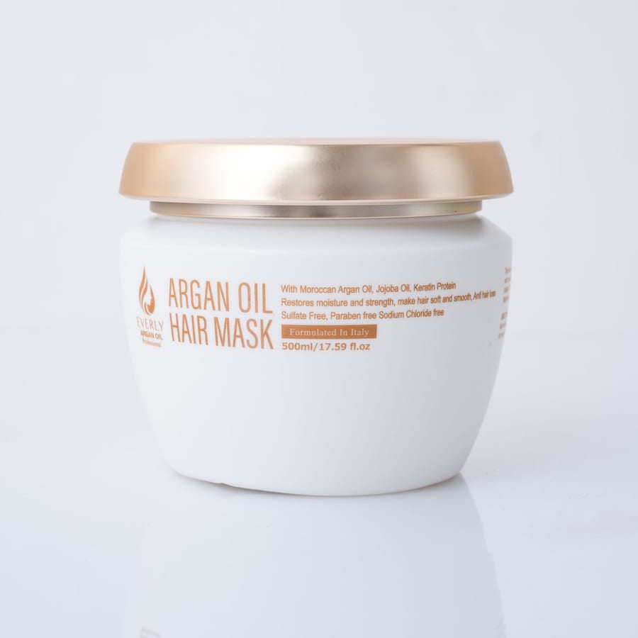 Everly argan oil hair mask 500 ml - ايفرلي ماسك الشعر بزيت الأرغان 500 مل