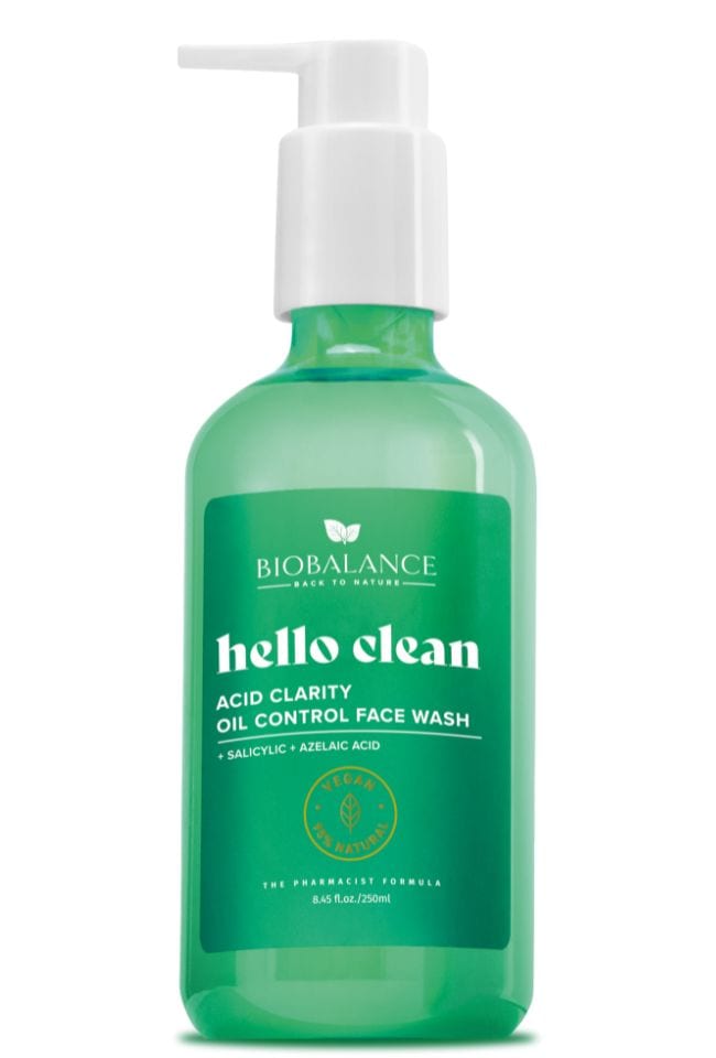 BIO BALANCE HELLO CLEAN ACID CLARITY OIL CONTROL FACE WASH - 250ml | بايو بالانس غسول للوجه هيلو كلين للتحكم بالدهون - 250 مل