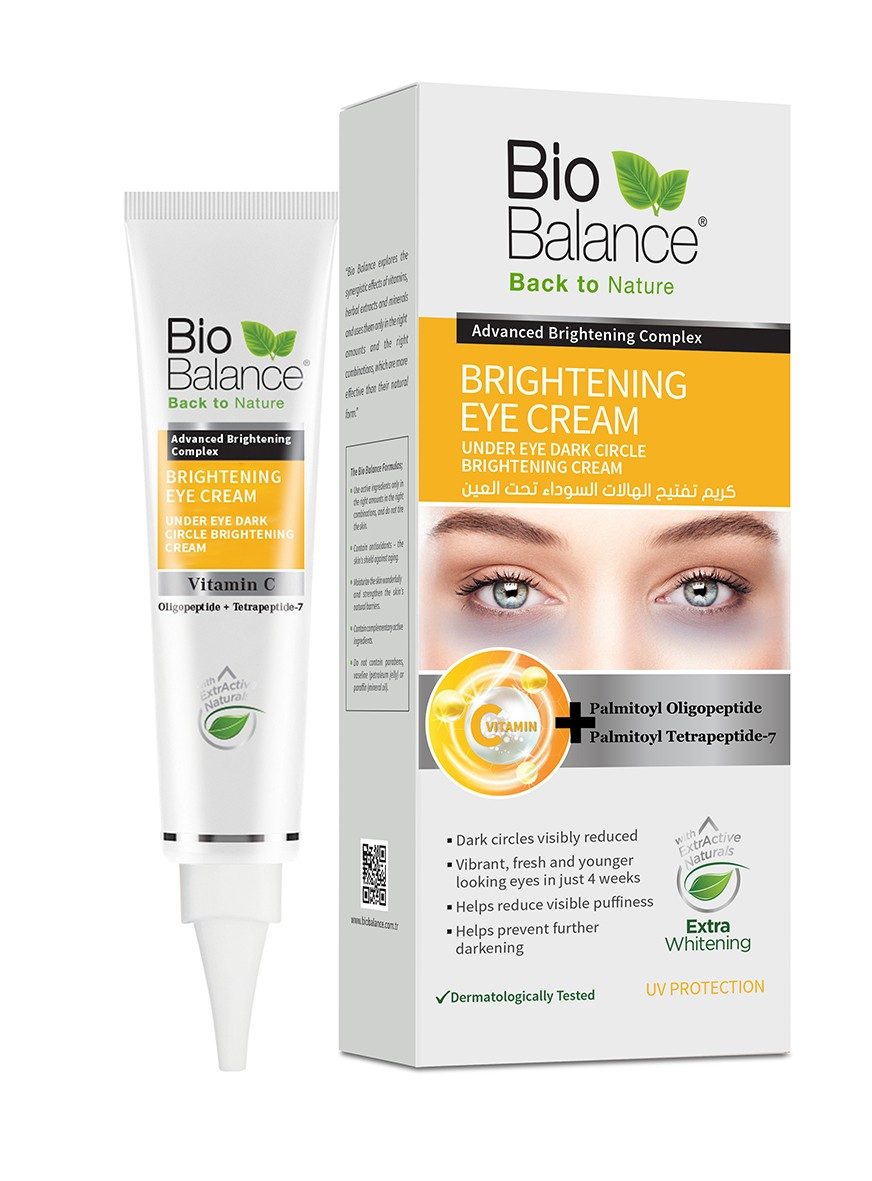 Bio Balance Brightening Eye Cream For Dark Circle - 15ml | بايو بالانس كريم مفتح للهالات تحت العين ومضاد للتجاعيد - 15 مل