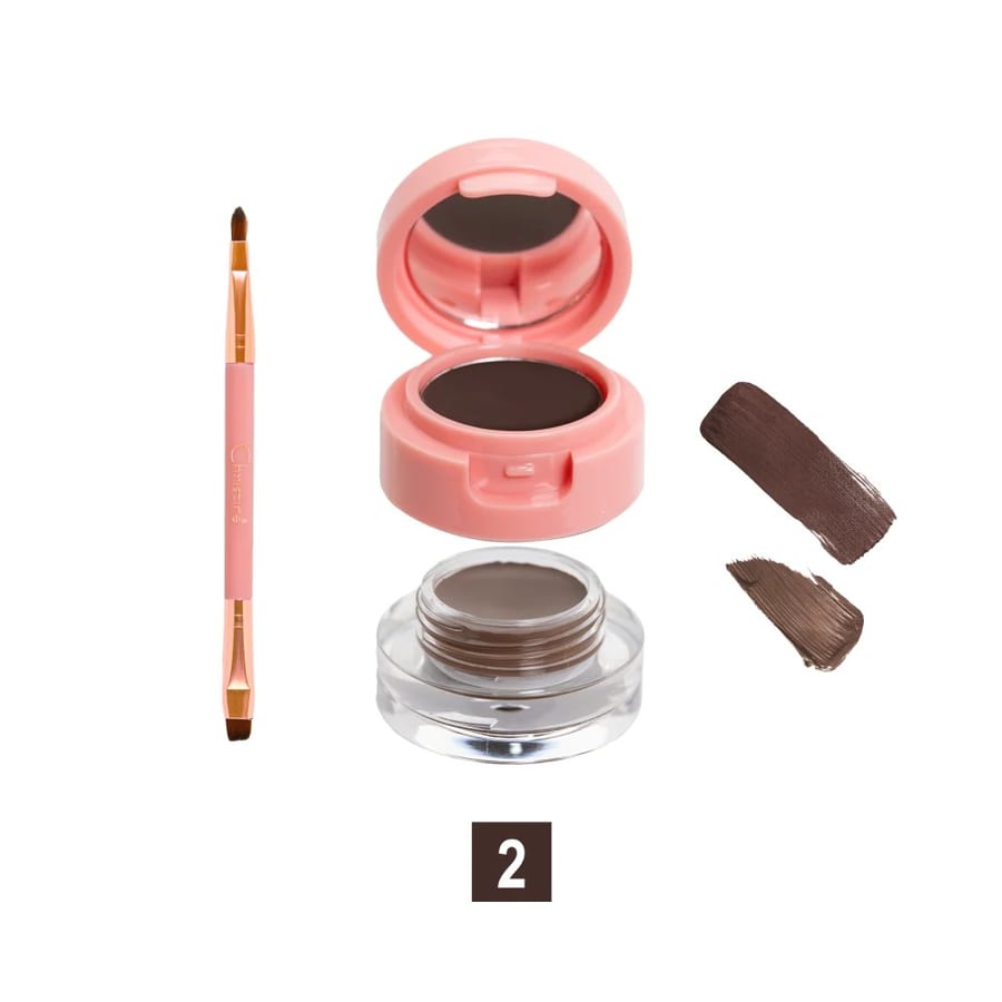 Christine 2 In 1 Eyebrow Powder Gel Eyeliner - 4g | كريستين 2 في 1 بودرة وجل لتحديد الحواجب وآيلاينر – 4 غ
