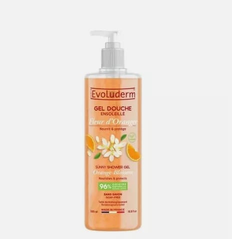 Evoluderm - Sunny Orange Blossom Shower Gel - 500 ml - إيفولوديرم - جل استحمام برائحة زهر البرتقال المشمس - 500 مل