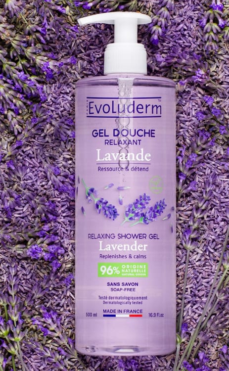 Evoluderm - Lavender Relaxing Shower Gel - 500 ml - إيفولوديرم - جل استحمام مريح برائحة اللافندر - 500 مل