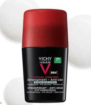 Vichy Homme 96Hr Clinical Control Deodorant for Men 50ml - مزيل العرق فيشي هوم 96H كلينيكال كنترول للرجال - 50 مل